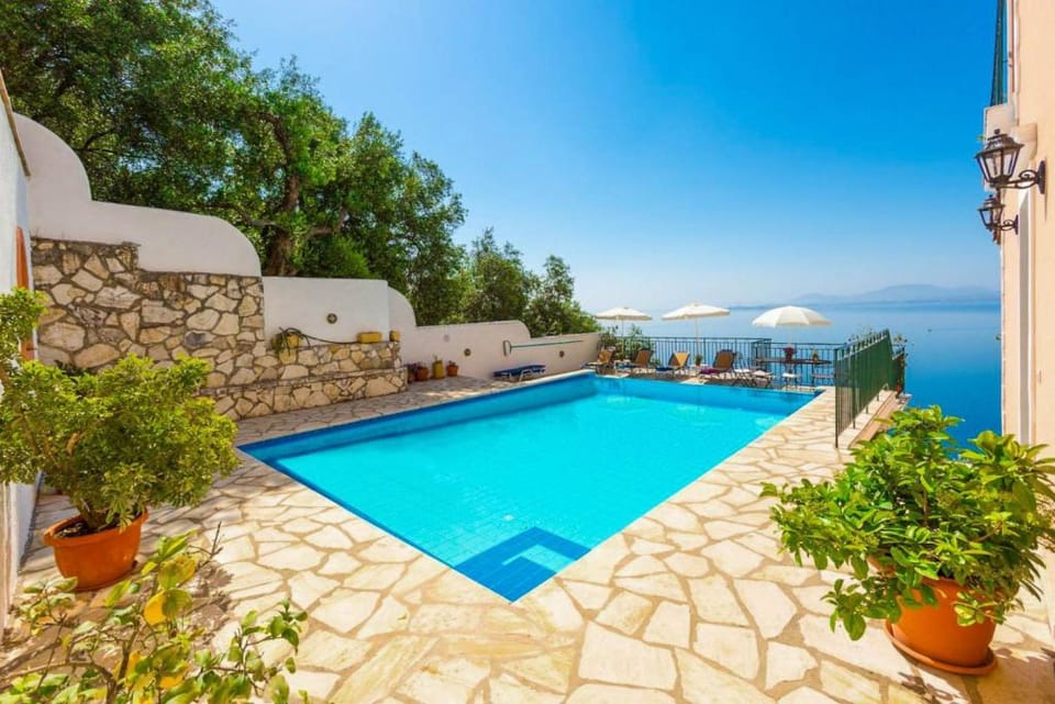 Villa Armandos: Large Private Pool, Walk to Beach, Sea Views, A/C, WiFi                              Apartment in Corfu, Greece