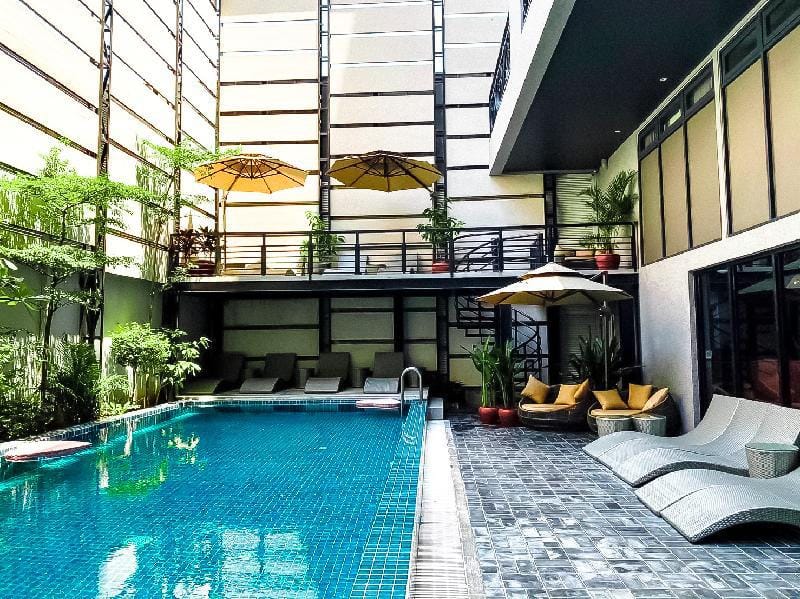 Premier Suite King Bed with Bathtub by Habitat Apartment in Phnom Penh Province