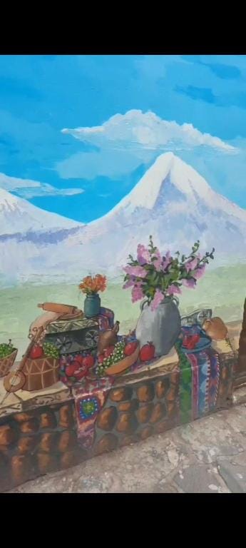 Beautiful view to Garnu Pagan temple and street  Apartment in Armenia
