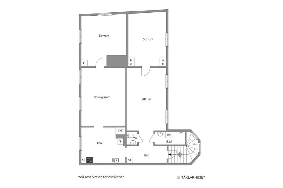 Large three bedroom apartment in central Härnösand Apartment in Sweden