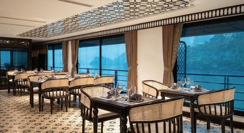 Venus Cruises Halong Bay by Venus Group Docked boat in Laos