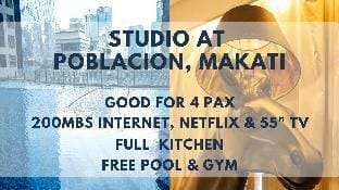 Studio | Netflix 55"TV | 200MBS | center of Makati Apartment in Mandaluyong