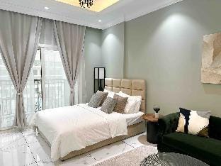 Refined boho studio near Miracle Garden Apartment in Dubai