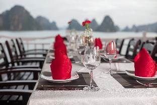 Ruby Cruise Docked boat in Laos