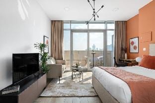 Silkhaus Burj Khalifa View Studio | Balcony | DIFC Vacation rental in Dubai