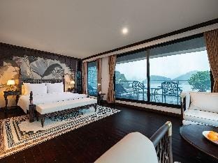 Era Premium Cruises Halong Docked boat in Laos