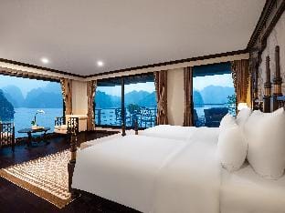 Era Premium Cruises Halong Docked boat in Laos