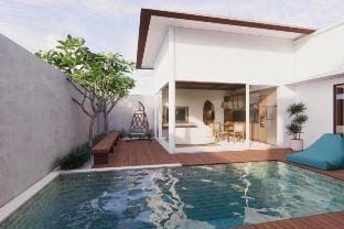 De'Boring 2 BR Private Pool With Garden View NE73 Villa in North Kuta