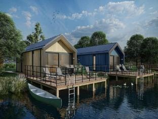 Modern water lodge with air conditioning, near the Maasduinen Vacation rental in Arcen