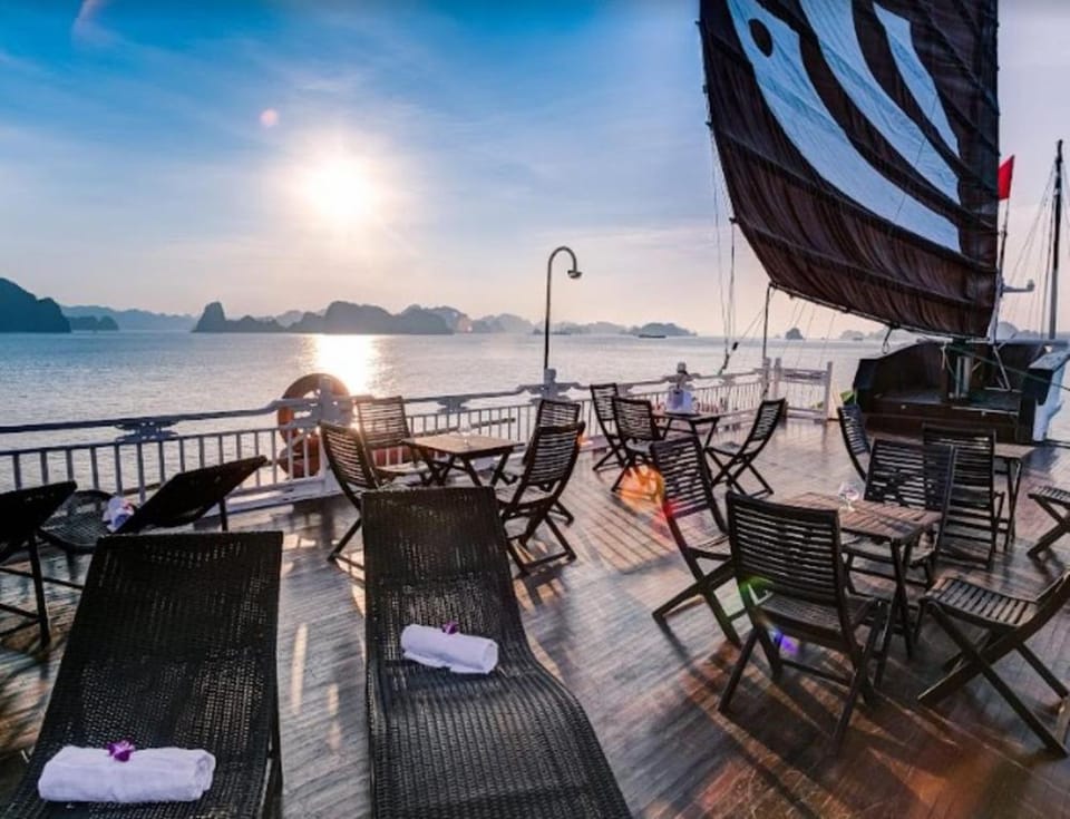 Le Journey 4-Star Halong Cruise  Docked boat in Laos