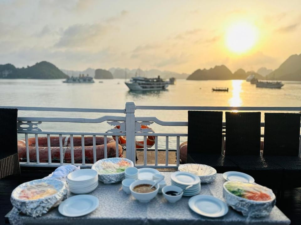 Le Journey 4-Star Halong Cruise  Docked boat in Laos