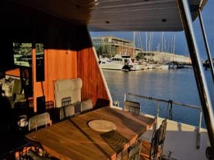 Luxury yacht in La Rochelle with a terrace Docked boat in La Rochelle
