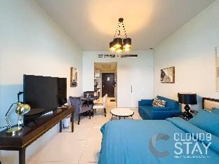 Elegant Studio With City and Marina Views in JVC Apartment in Dubai