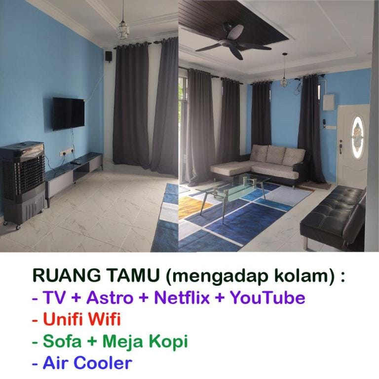 Nel Homestay 1 with Big Private Pool (4 bilik - 5 katil queen) Vacation rental in Malaysia