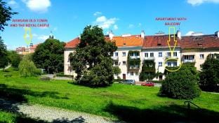 Royal Castle apartment. Balcony with the park view Vacation rental in Warsaw