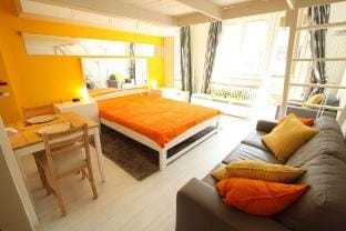 Sunny Studio with Balcony in Party District Apartment in Budapest