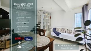 BGC 1BR Loft Condo | 2–5 Guests | Netflix + Pool Apartment in Makati