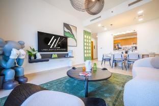 Burj View Luxury Balcony Setup Near Dubai Mall Apartment in Dubai