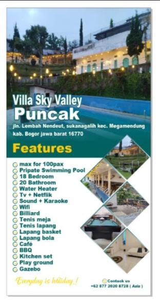 Villa Sky Valley Puncak Pripate Pool Villa in Cisarua
