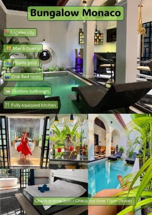Amazing bungalow with private pool Vacation rental in Angeles