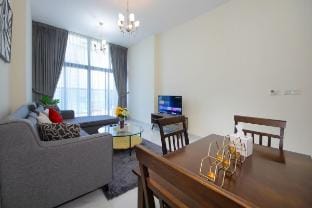 Modern 1BR Apartment with City Views in JVC Apartment in Dubai