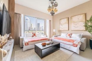 Hermes-Style | Burj Khalifa View & Infinity Pool Vacation rental in Dubai