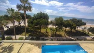 Quarteira First Line Front Beach Pool Flat View Apartment in Quarteira
