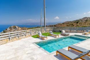 Gianna's Panoramic Seaview Twin Villas with pool 1 Villa in Crete Region