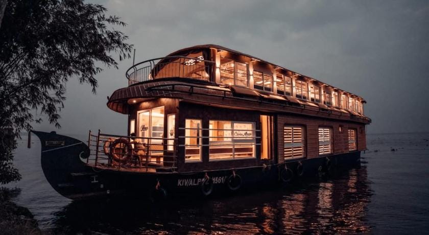 Marvelous Boathouse Docked boat in Alappuzha