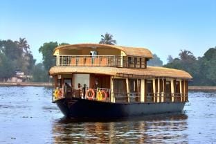 Double Decker Boathouse Docked boat in Alappuzha