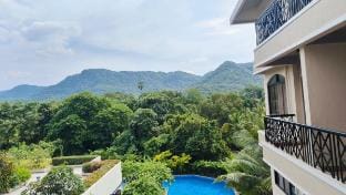 Mountain and  Pool view from Balcony Apartment in Maharashtra
