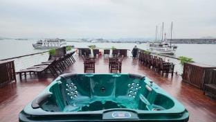 Lily Cruise Docked boat in Laos