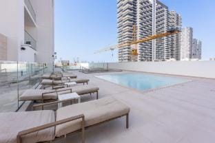 Vibrant 1-Bedroom in JVC Sleeps 4 with balcony Apartment in Dubai