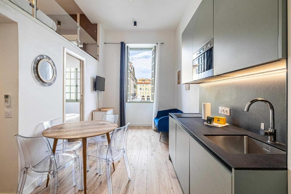 a/c Mezzanine apt 2BR/4P - Place Garibaldi Apartment in Nice