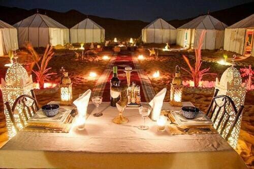 Merzouga desert luxury camp Luxury tent in Morocco