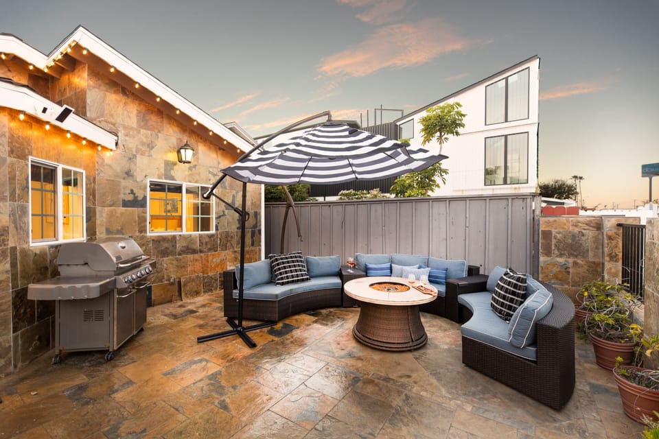 Fire up the BBQ and enjoy wine by the fire pit.