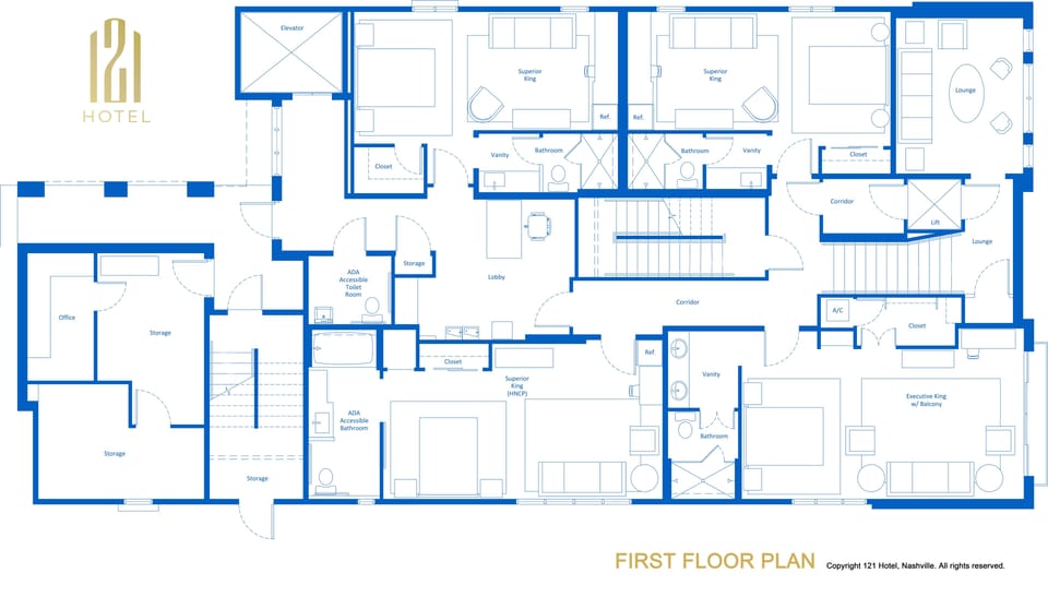 Floor plan of the first floor.