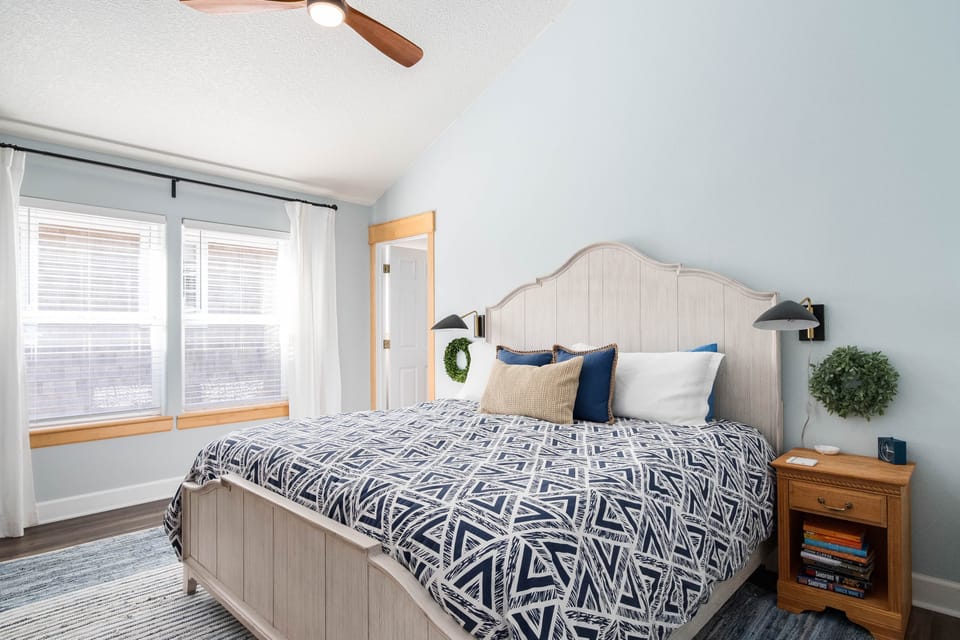 Primary bedroom features a king bed.