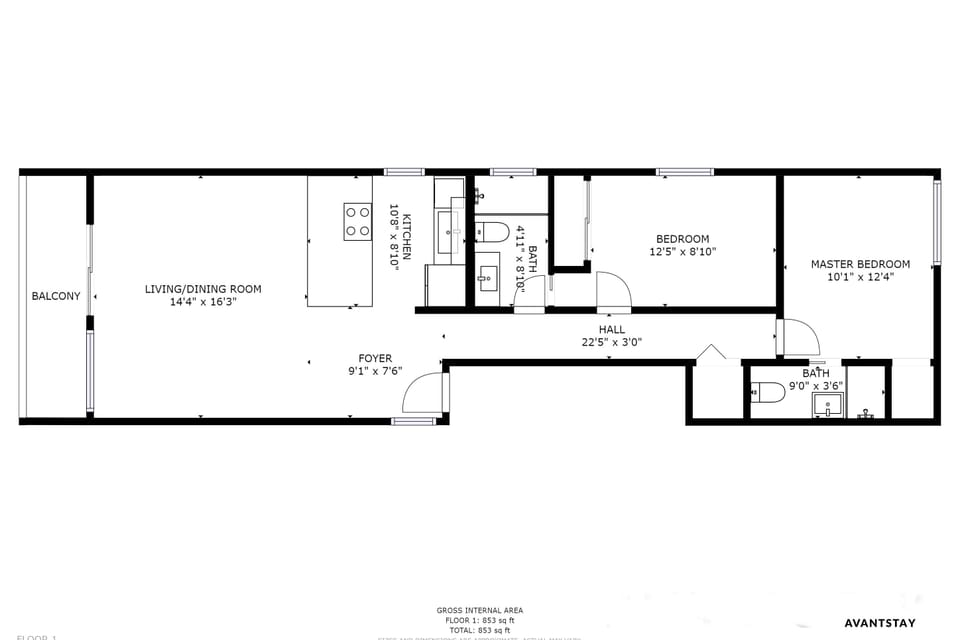 Floor plan of Avalon II.