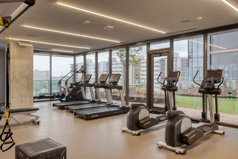 Keep up your fitness routine in the state-of-the-art gym.