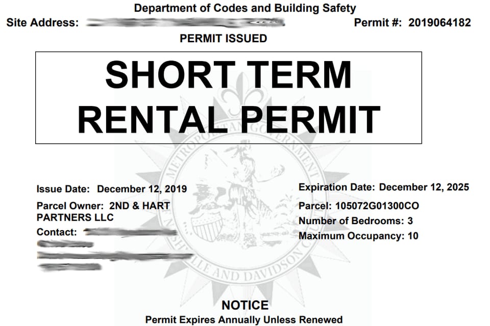 STR permit.