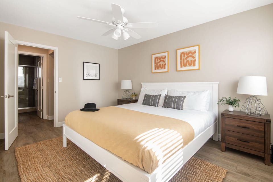 Primary Bedroom features a king bed.