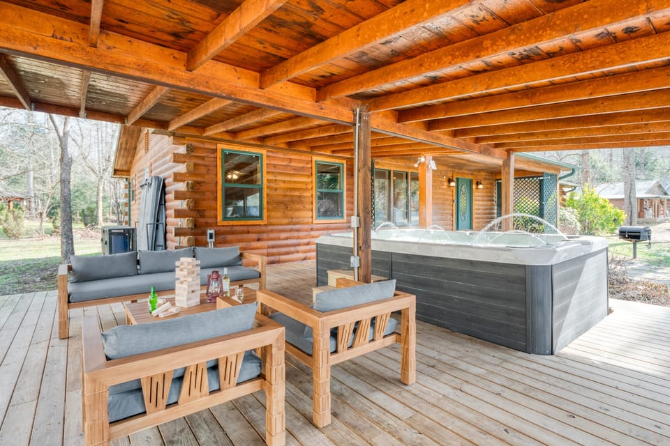 Hot tub and hangout area.