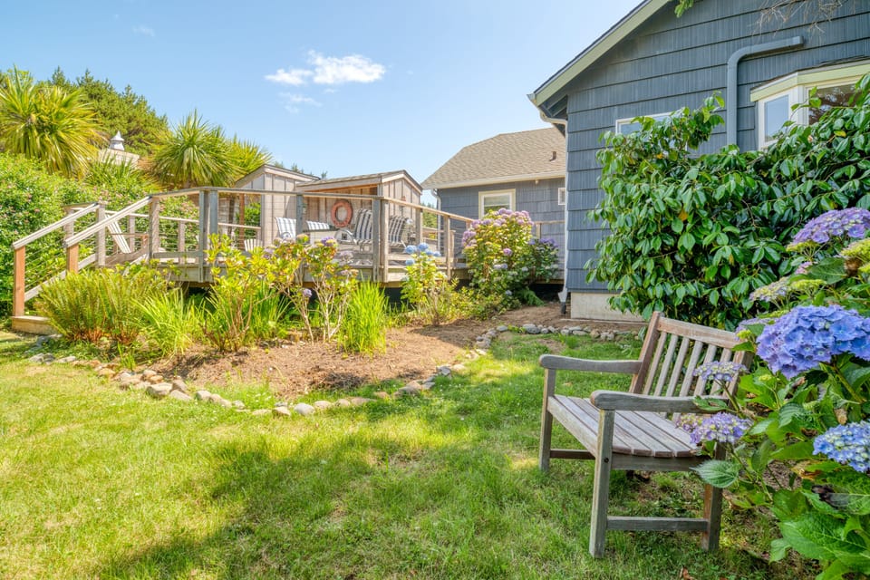 Picturesque grounds with beautiful summer landscaping.