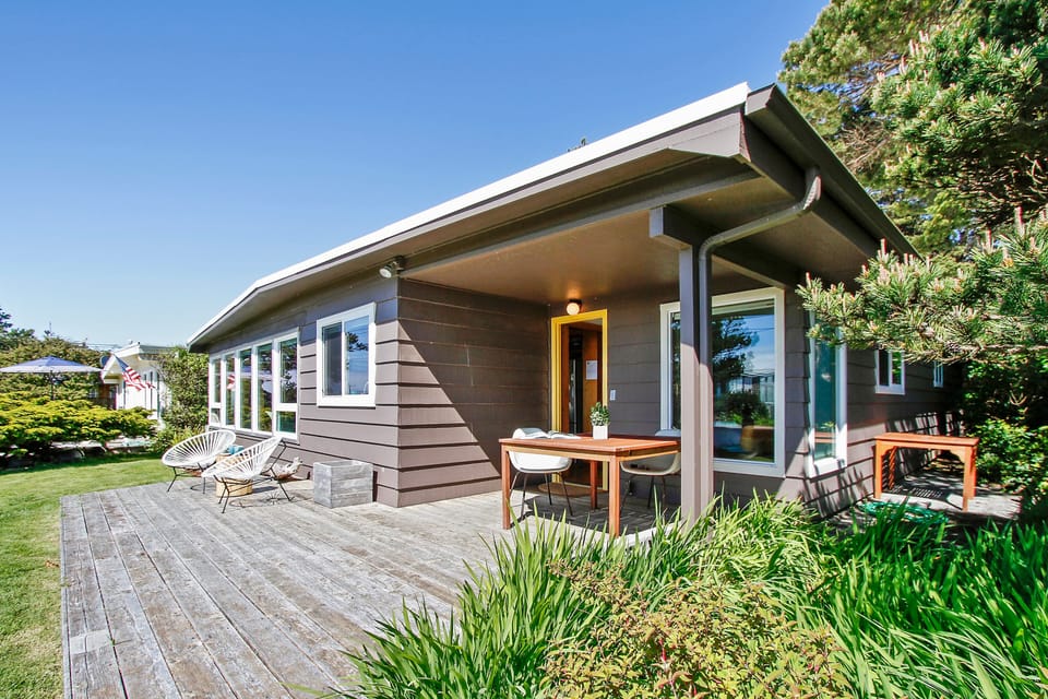 Sun-soaked deck.