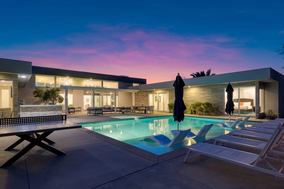 Your pool oasis at dusk.