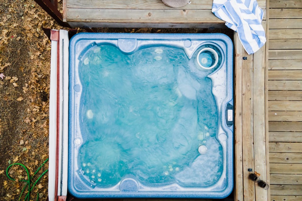 A relaxing spa on the outdoor patio.