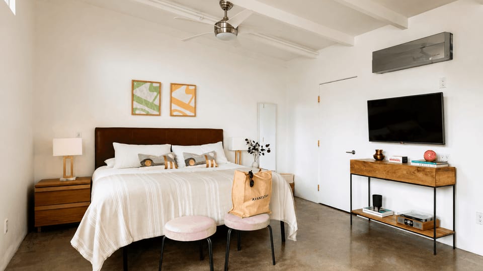 Spacious and vibrant.