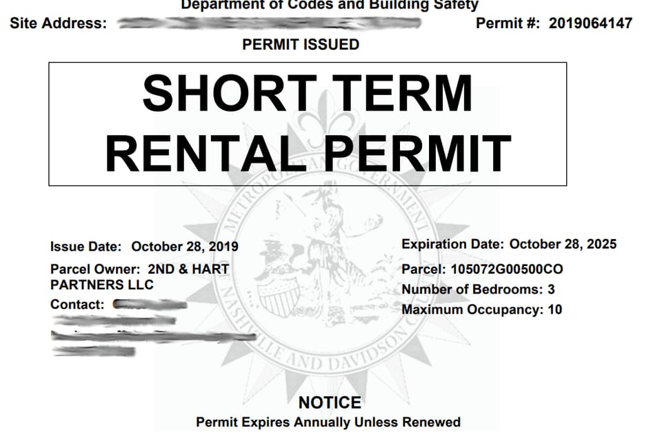 STR permit.