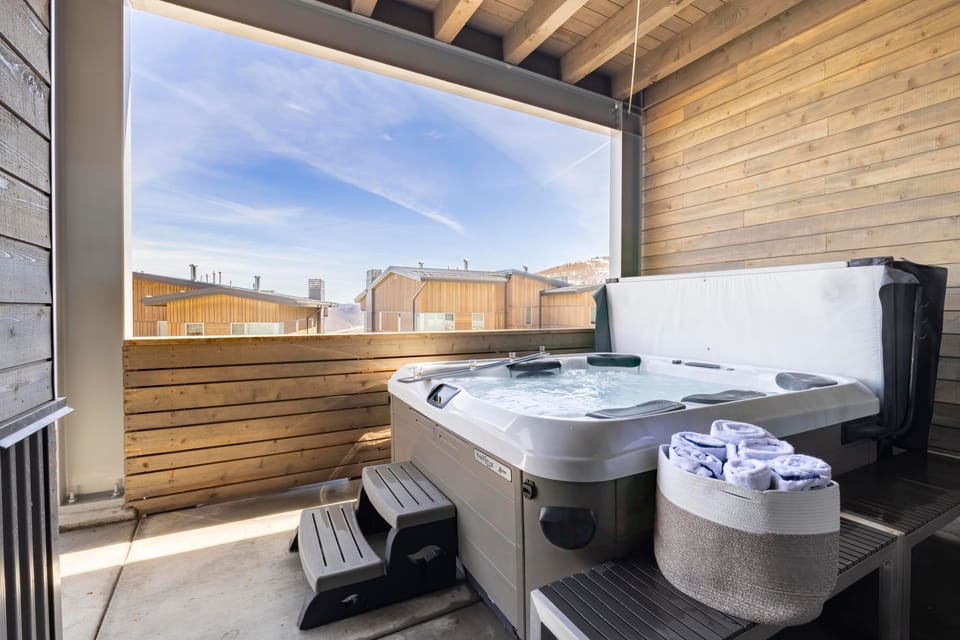 Take a dip in the hot tub after a day skiing the slopes.